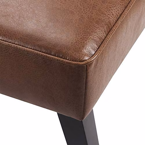 Versanora Teamson Home Marc Lounge Accent Chair in Brown Faux Leather with Solid Wood Frame – 3