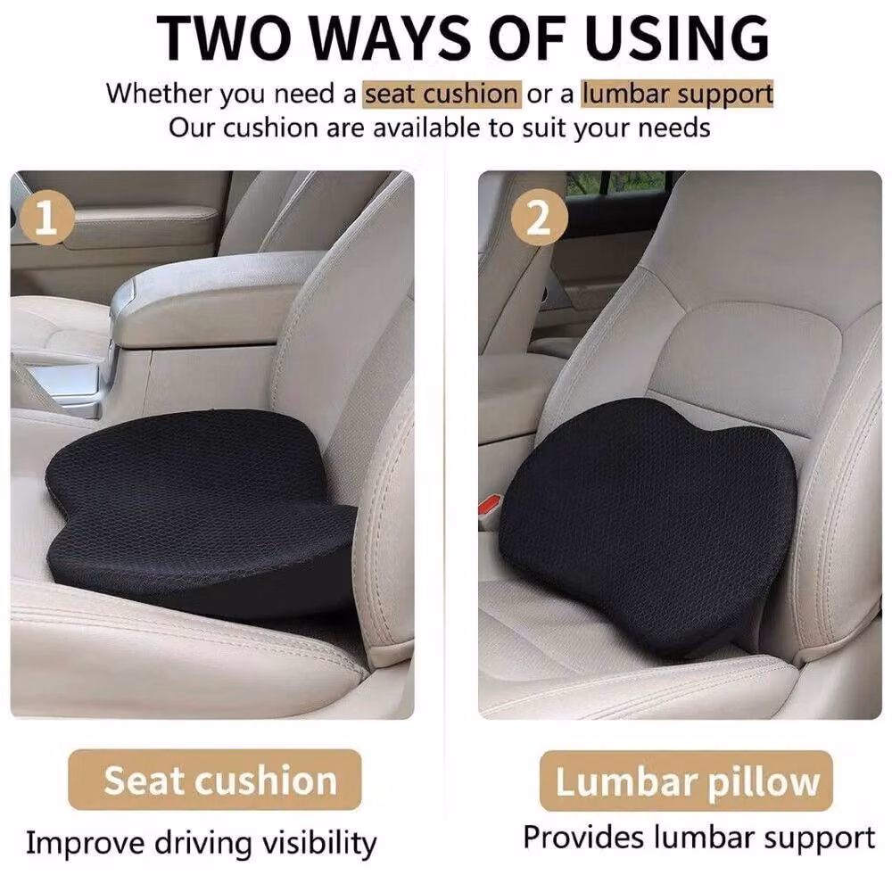 KORVIXA Memory Foam Car Seat Cushion in Black, W: 190 cm, D: 100 cm – 3