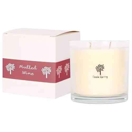 Nicola Spring Mulled Wine Scented Soy Wax Candle, 400g, Spicy Fragrance with Double Wick and 45 Hour Burn Time – 1
