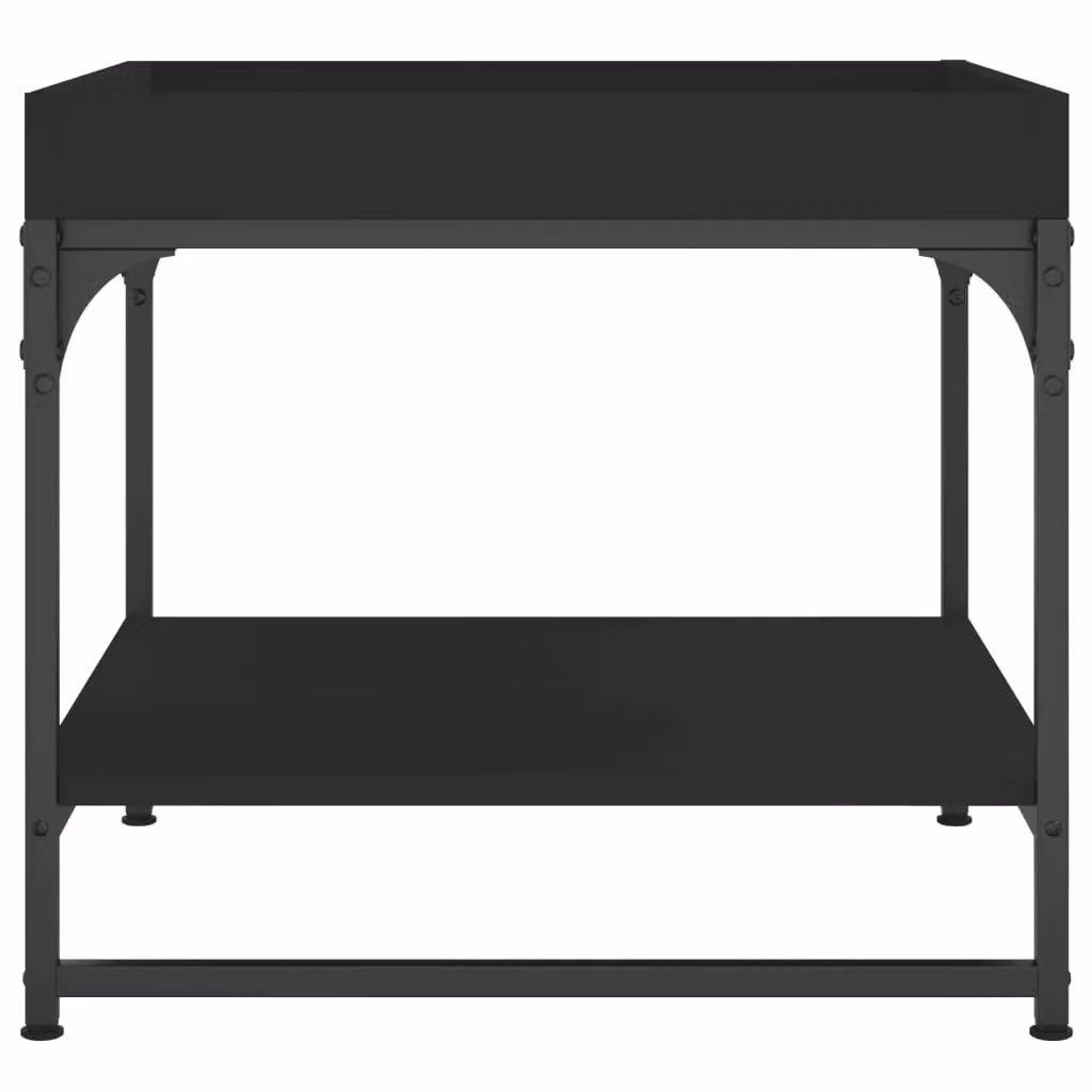 Berkfield Home Black Square Coffee Table in Engineered Wood W/D/H: 49.5 x 49.5 x 45 cm – 4