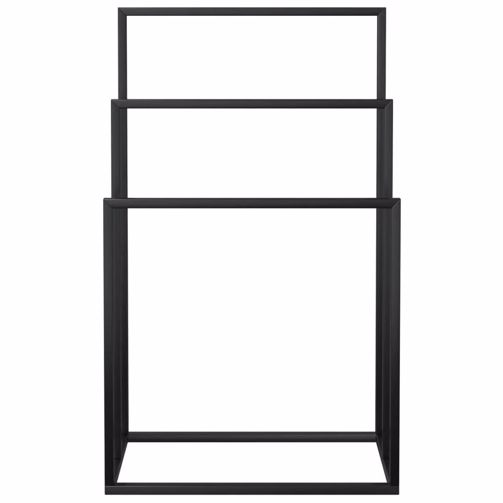 Berkfield Home Freestanding Metal Towel Rack in Black, W/D/H: 48 x 24 x 79 cm – 3