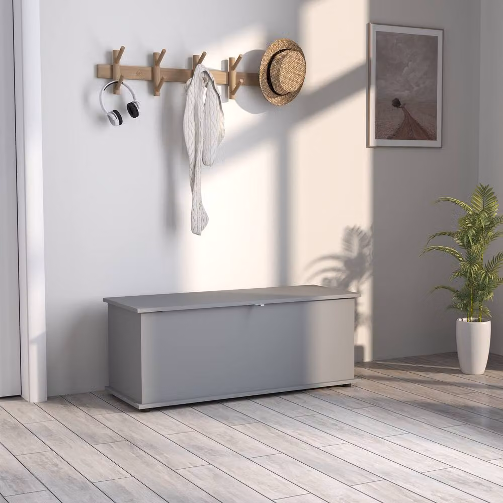 ERGOVEXA Grey Wood Storage Chest, W: 100 cm, D: 40 cm, H: 40 cm – 3