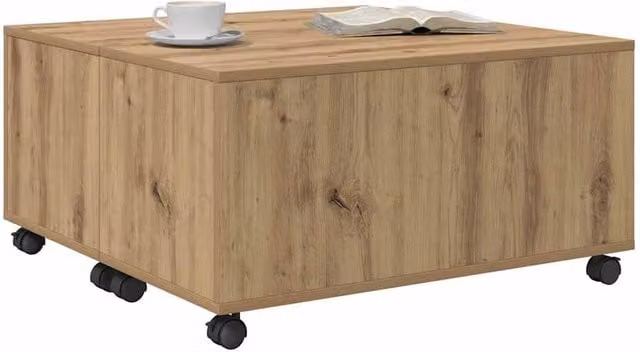 Berkfield Home Modern Artisan Oak Coffee Table, Brown, W/D/H: 75 x 75 x 38 cm