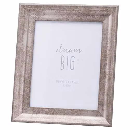 Hill Interiors Vintage Silver Rectangular Wood Single Photo Frame, W/D/H: 14.8 x 3.2 x 19.8 cm – 1
