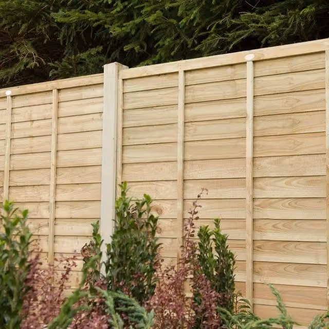 Superlap Impregnated Wood Fence Board in Forest, Height: 183 cm
