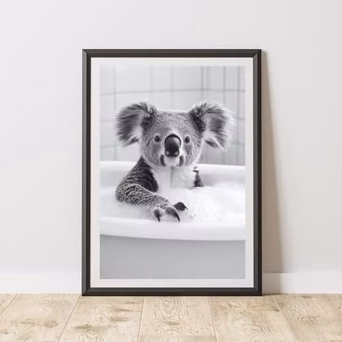 60 Second Makeover Koala In The Bath Animal Print Paper Poster, A3
