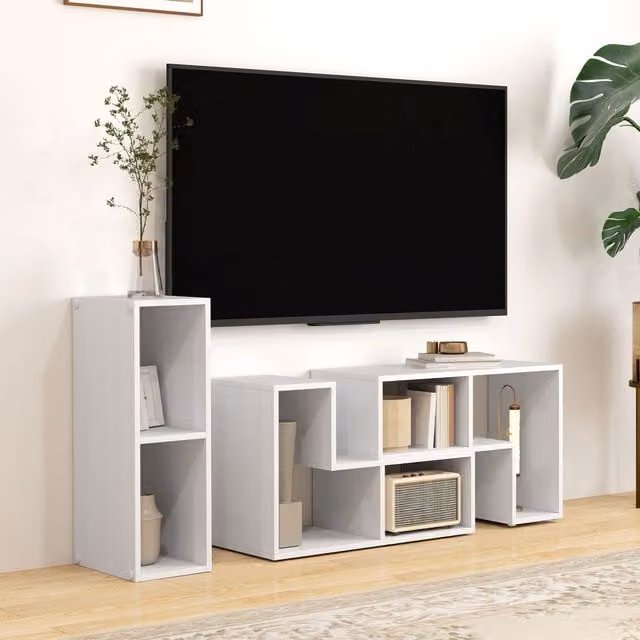 HOMCOM White MDF TV Unit for Televisions up to 75 Inches