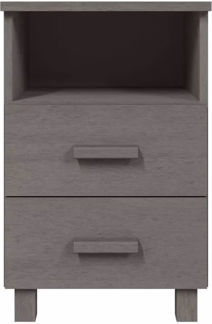 Berkfield Home HAMAR Decorative Bedside Cabinet, Light Grey, W: 40 cm, D: 35 cm, H: 62 cm – 1