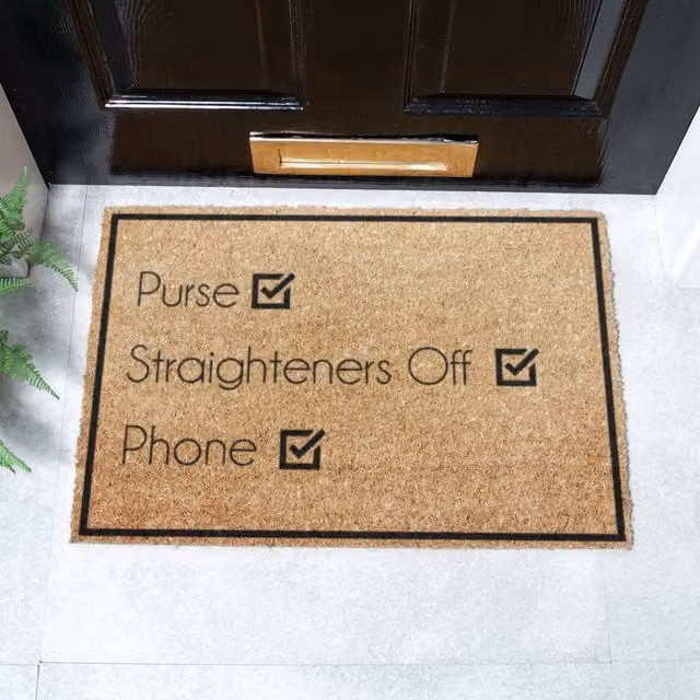 Artsy Mats Rustic Brown Rectangular Coir and Natural Rubber Non-Slip Doormat