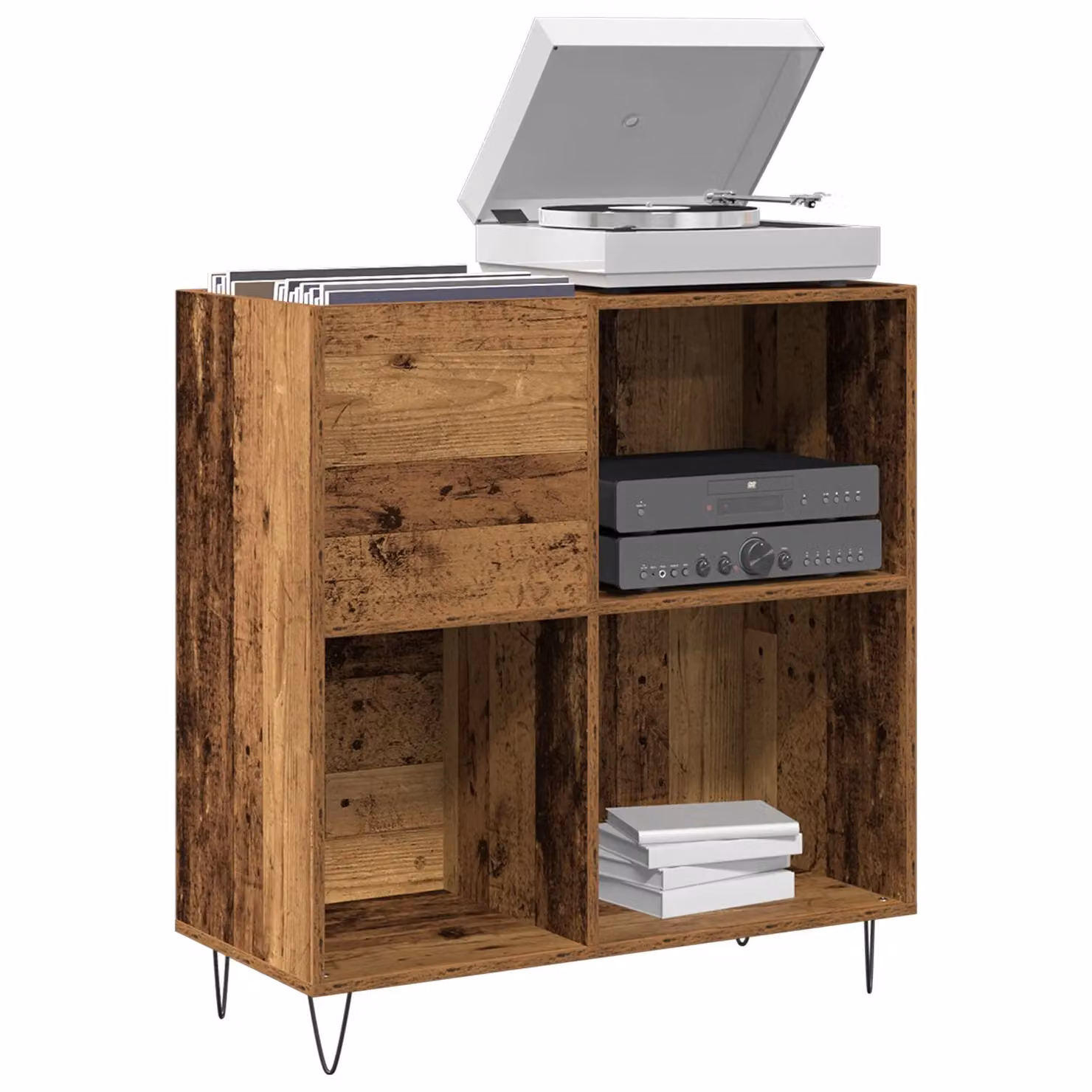 Berkfield Home Artisan Oak Media Cabinet in Brown, W: 84.5 cm, D: 38 cm, H: 90 cm – 3