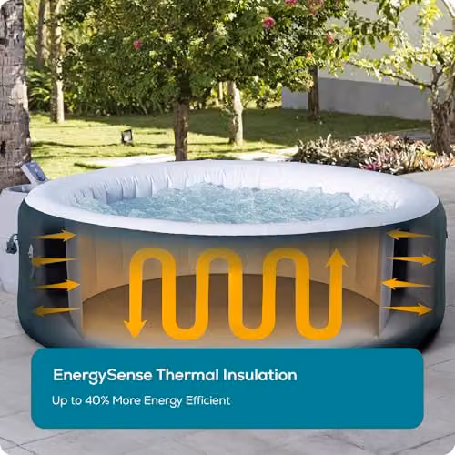 Lay-Z-Spa New York Round Inflatable Hot Tub for 4-6 People, Green – 3