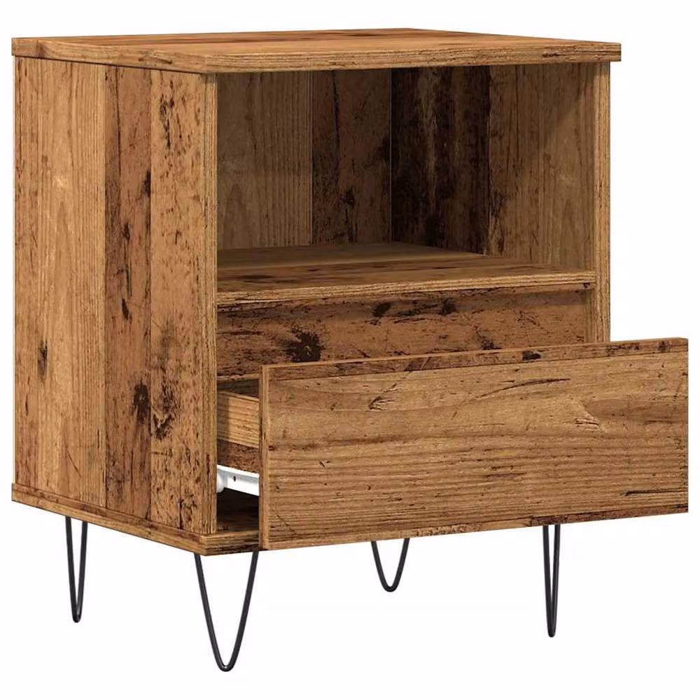 Berkfield Home Bedside Cabinet in Brown Old Wood, W/D/H: 40 x 35 x 50 cm – 3