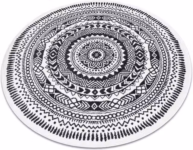 RugsX Round Ethnic Childrens Rug in Grey and Multicolour, Diameter: 100 cm
