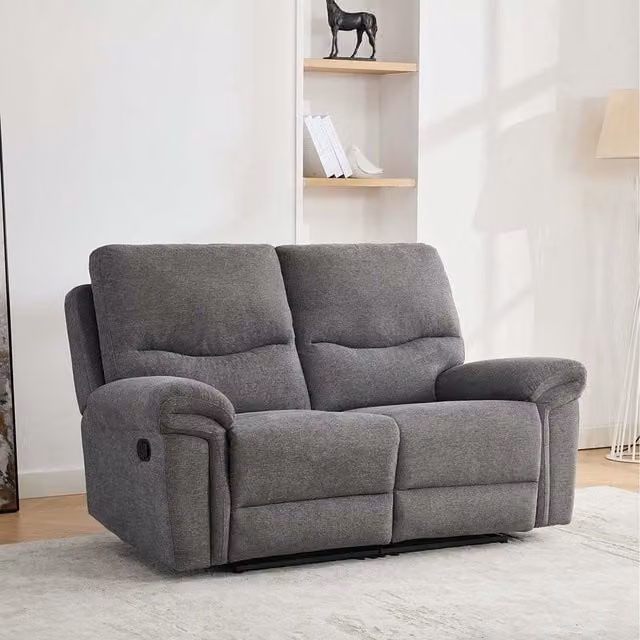 More4Homes Fosse 3 Seater Manual Recliner Fabric Sofa in Grey