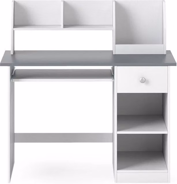 KORVIXA White Wooden Writing Desk for Children and Home Office, Width: 100 cm