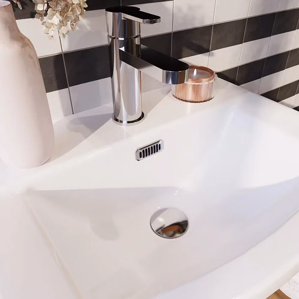 Balterley Round Ceramic Sink Overflow Cover in Chrome – 2
