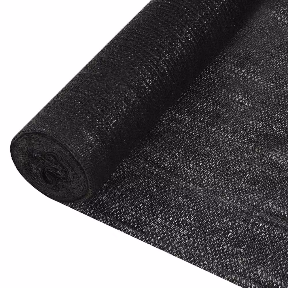 Berkfield Home Black Semi-Transparent HDPE Privacy Netting, W: 120 cm, L: 10 m – 2
