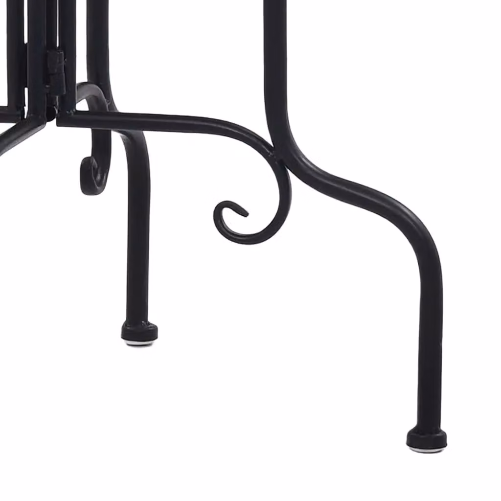 Berkfield Home Mosaic Side Table in Black and White Ceramic and Metal – 4