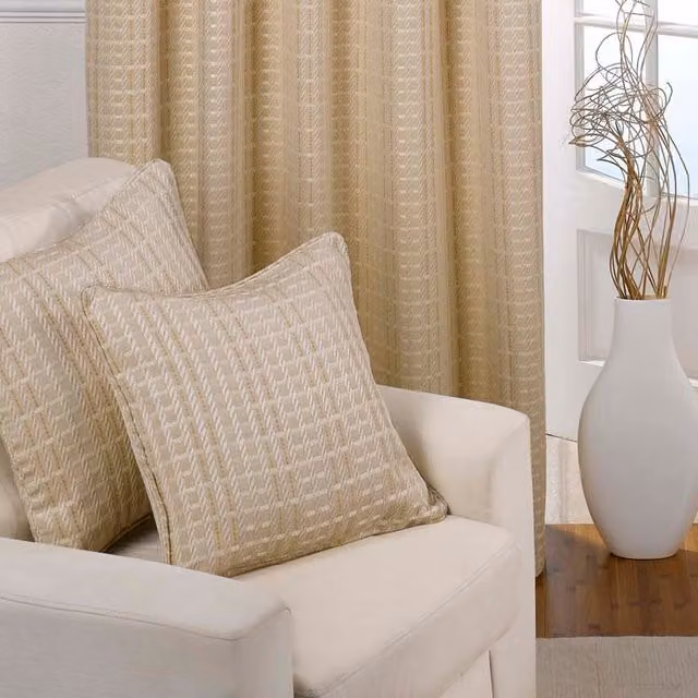 Rapport Home Square Cushion Cover in Beige and Yellow, W/D/H: 45 x 45 x 45 cm