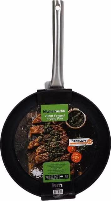 Kitchen Master Non-Stick Aluminium Frying Pan, Black, Diameter: 28 cm