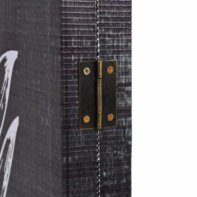 Berkfield Home Decorative Folding Room Divider with Feather Animal Print in Black and White, W/H: 228 x 170 cm