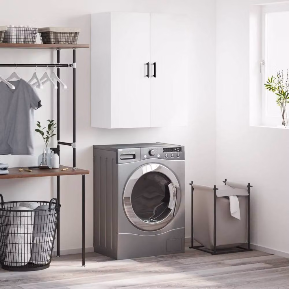 Berkfield Home White Wall Mounted Cabinet with Hinged Doors W/D/H: 69.5 x 34 x 90 cm – 2