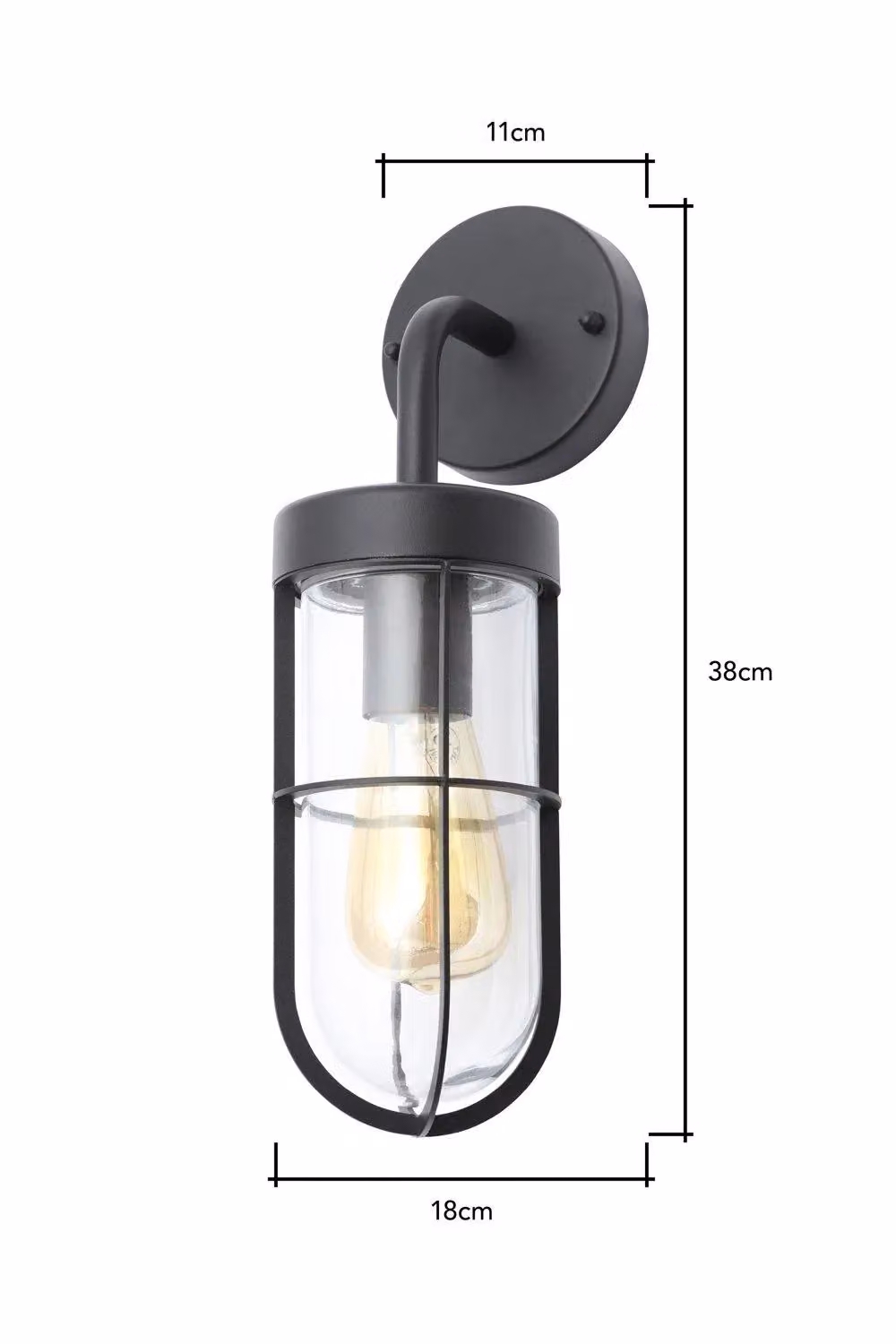 BHS Lighting Harris Industrial Outdoor Wall Light in Black – 4