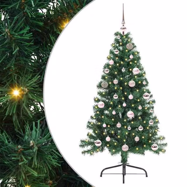 Berkfield Home Pre-lit Artificial Christmas Tree in Green, Height: 150 cm – 1