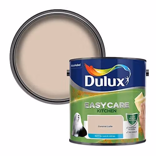 Dulux Easycare Kitchen Matt Emulsion Paint for Walls and Ceilings, Caramel Latte, 2.5L