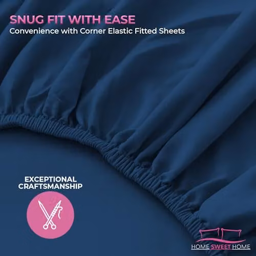 Snug City Petrol Polycotton Plain Dyed Extra Deep Small Double Fitted Sheet, W/D/H: 120 x 200 x 25 cm – 4