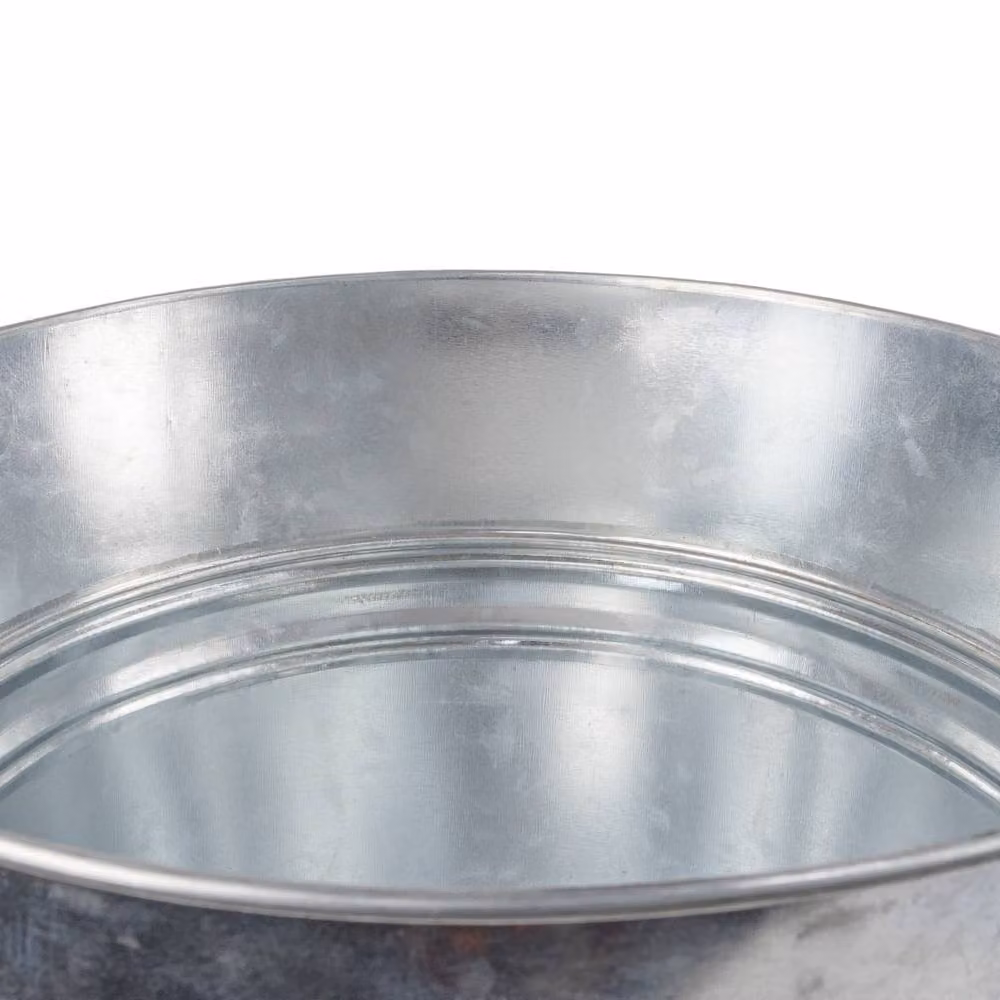 JVL Wynter Galvanised Metal Bucket with Wooden Handle in Silver – 3