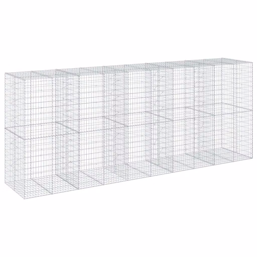Berkfield Home Silver Galvanised Steel Gabion Basket with Cover, W/D/H: 500 x 100 x 200 cm – 2