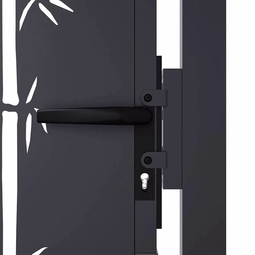 NESTLUNE Anthracite and Black Steel Garden Gate, W: 100 cm, D: 15 cm, H: 100 cm – 4