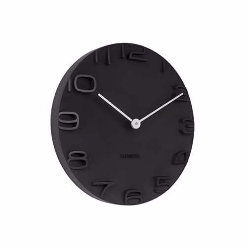 Karlsson Round Analog Quartz Wall Clock in Black, Diameter: 42 cm – 1