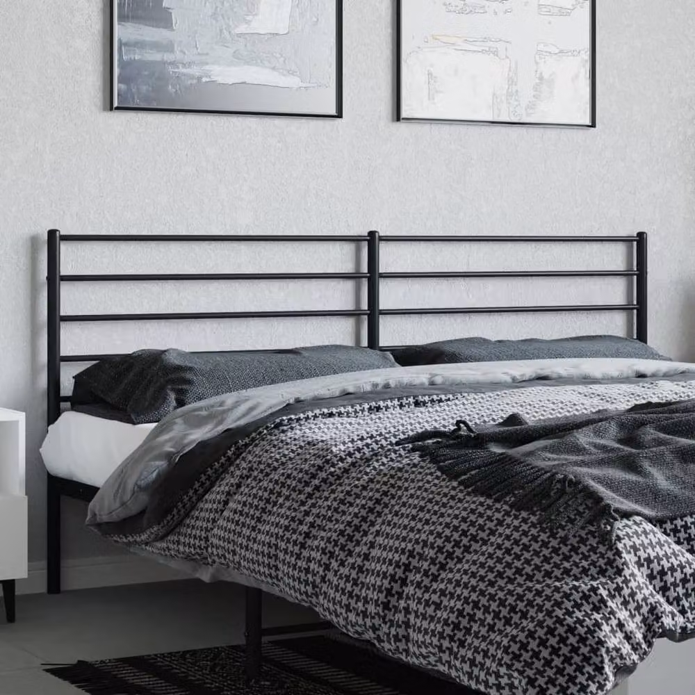 Berkfield Home Classic Metal Headboard in Matt Black, 200 cm – 3
