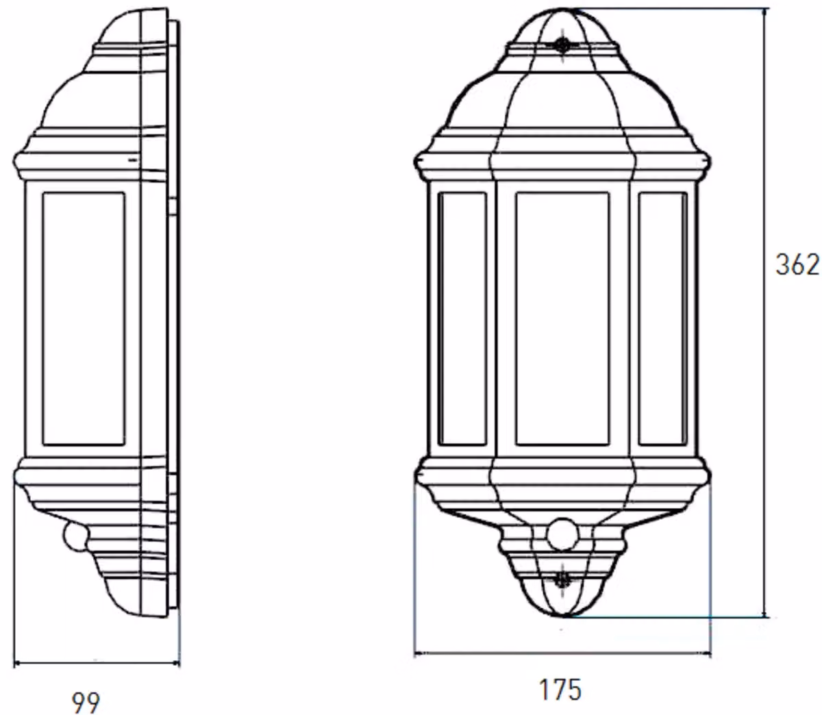 Netlighting LED Half Wall Lantern in White with Photocell Dusk Sensor, IP54 Rated, 8W – 2