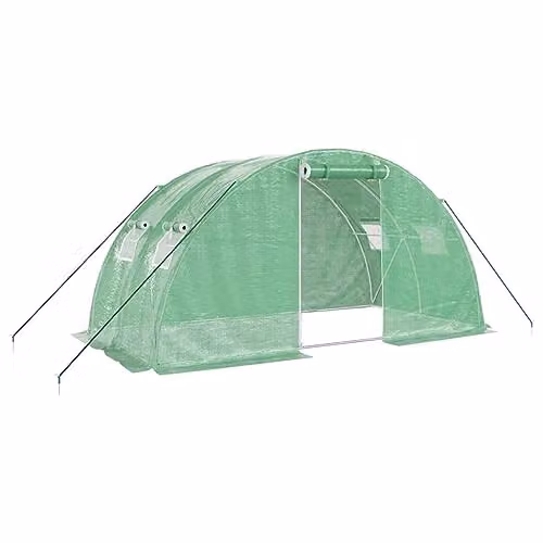 vidaXL Greenhouse with Steel Frame in Green, 8 m², W: 4 m, D: 2 m, H: 2 m