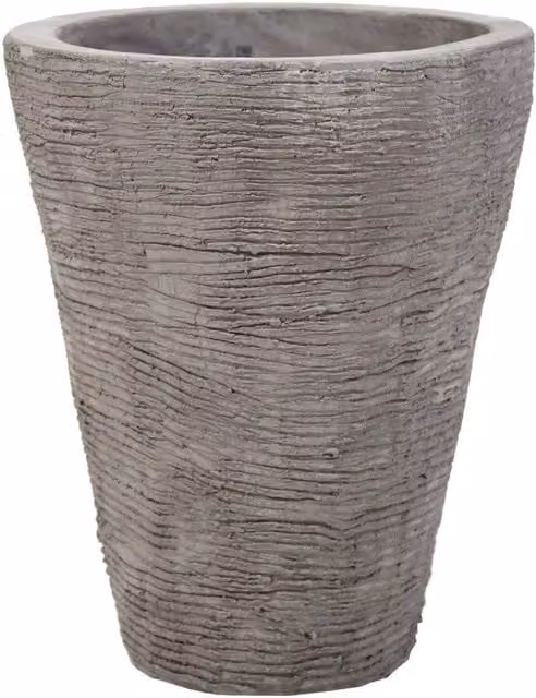 Primrose Grey Textured Concrete Stackable Flared Planter Tub
