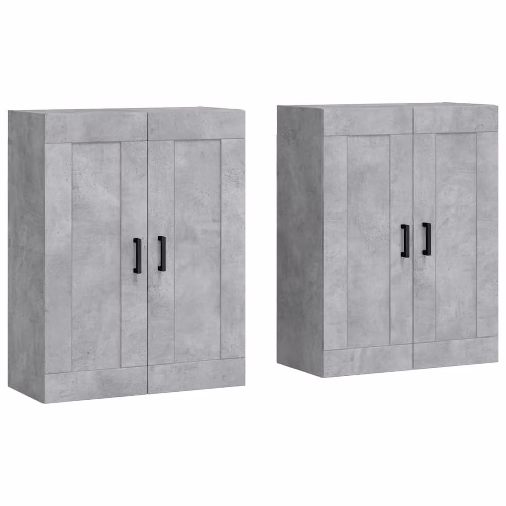 Berkfield Home Set of 2 Wall Mounted Cabinets in Concrete Grey Engineered Wood – 2
