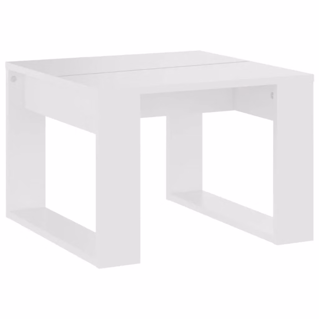 Berkfield Home White Square Side Table in Engineered Wood W/D/H: 50 x 50 x 35 cm – 2