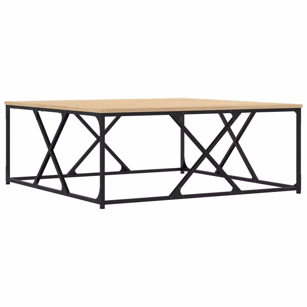 Berkfield Home Sonoma Oak Coffee Table in Brown, W/D/H: 100 x 100 x 40 cm – 2