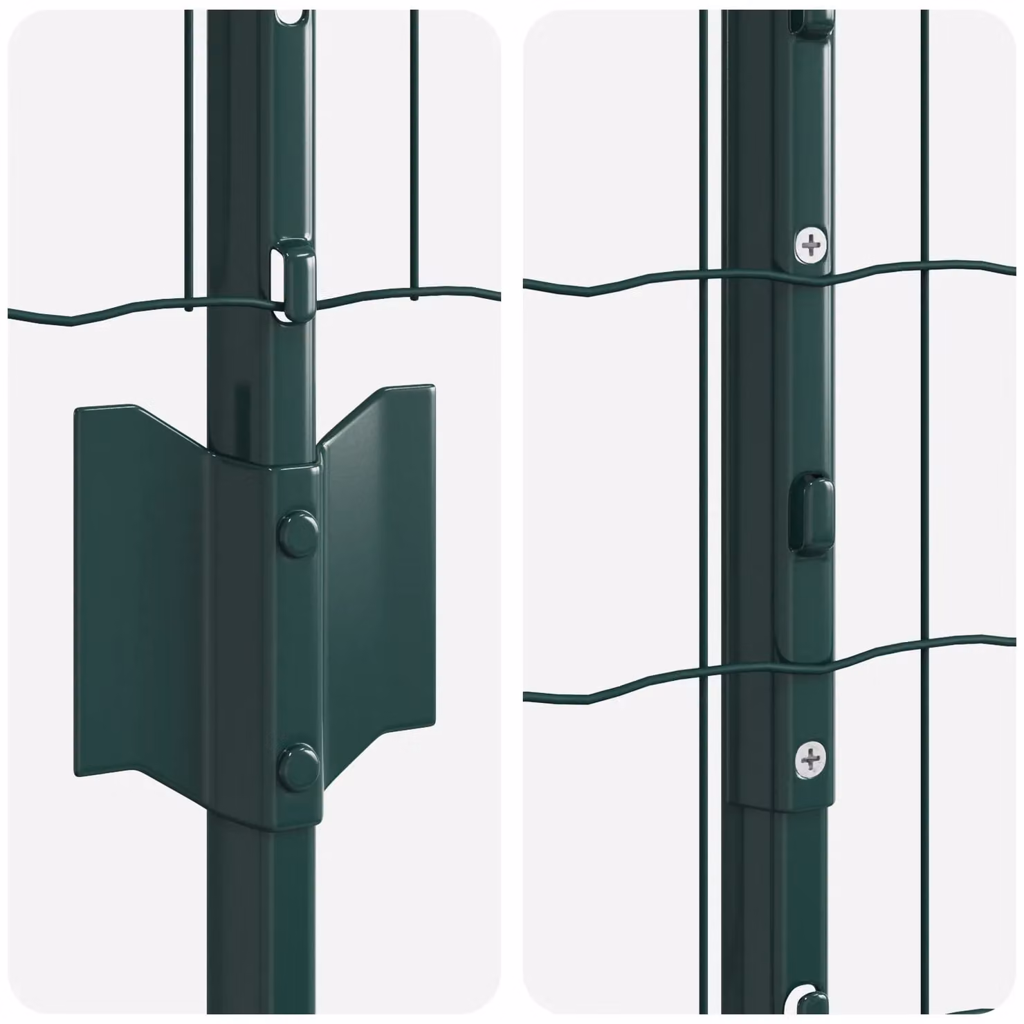 Berkfield Home Euro Fence Green PVC Coated Steel with 11 U Posts, W: 25 m, H: 1 m – 3