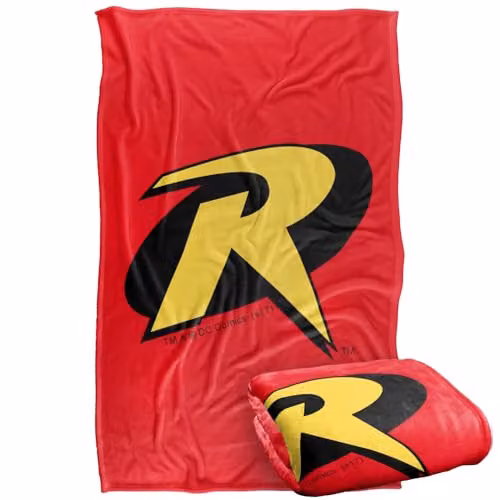 Warner Bros. Batman Robin Logo Super Soft Fleece Throw Blanket, Multicolour