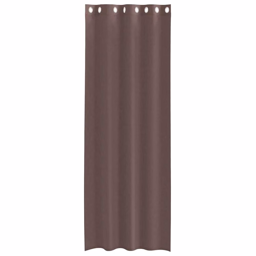 Berkfield Home Brown Voile Fabric Panel Curtains with Eyelets, 2 Pack, W: 140 cm, H: 300 cm – 3