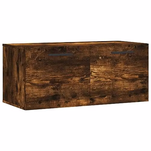 vidaXL Modern Wall Cabinet in Smoked Oak Brown, W/D/H: 80 x 35 x 35 cm – 1