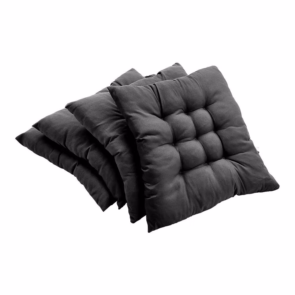 Garden Sanctuary 4-Piece Soft Thicken Tatami Seat Cushion Set in Black Polyester – 2