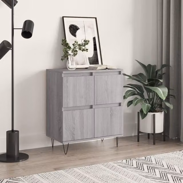 Berkfield Home Grey Sonoma Sideboard in Engineered Wood, W: 60 cm, D: 35 cm, H: 70 cm