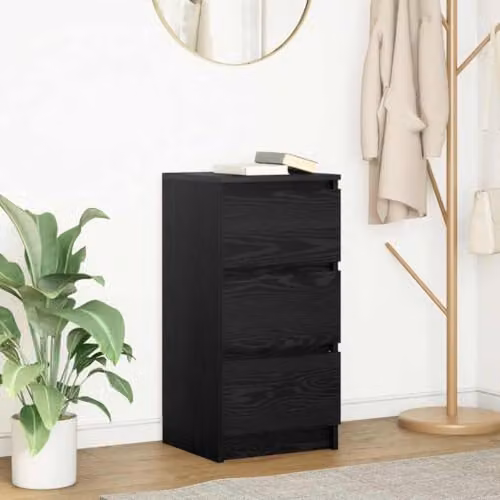 vidaXL Modern Sideboard in Black Oak, W/D/H: 37.5 x 35.0 x 76.0 cm – 2