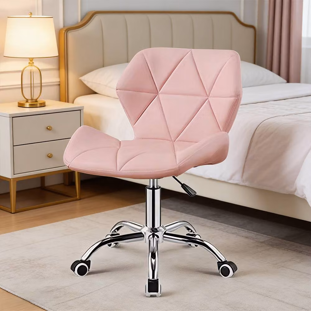 Ventryn Pink Synthetic Leather Swivel Task Chair with Castors – 2