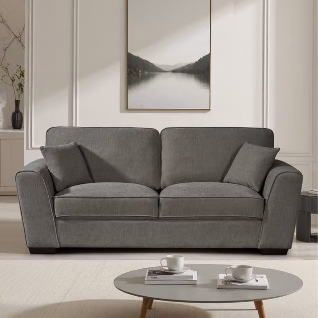 Artemis Home Colman 3 Seat Fabric Sofa in Grey